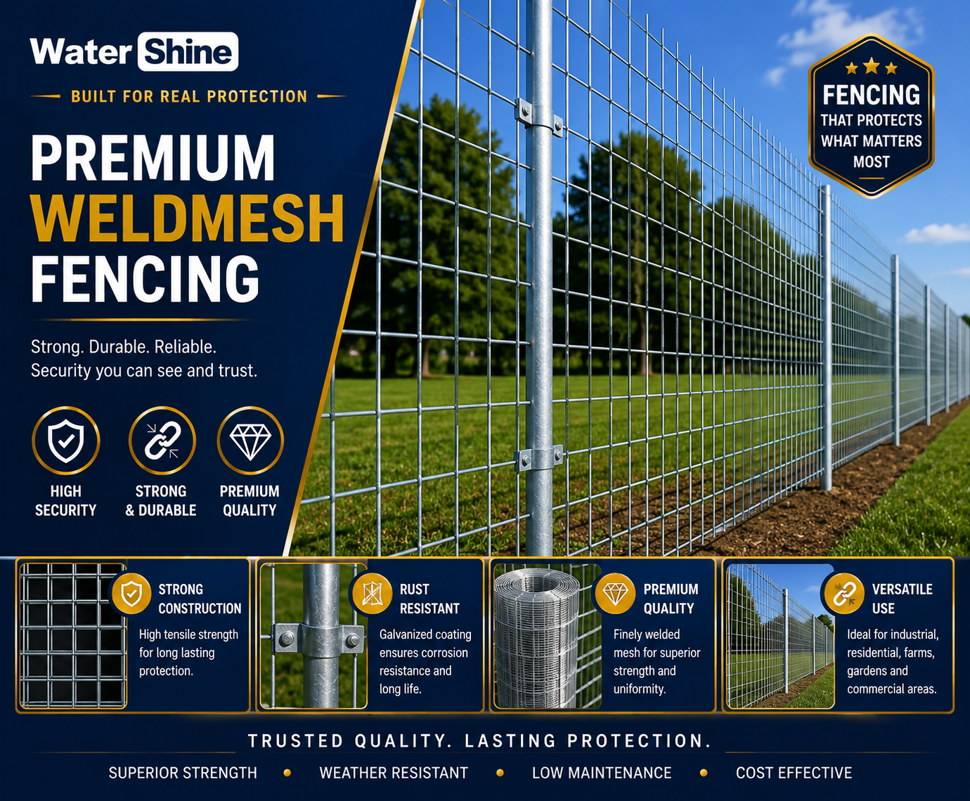 WaterShine premium fencing installation